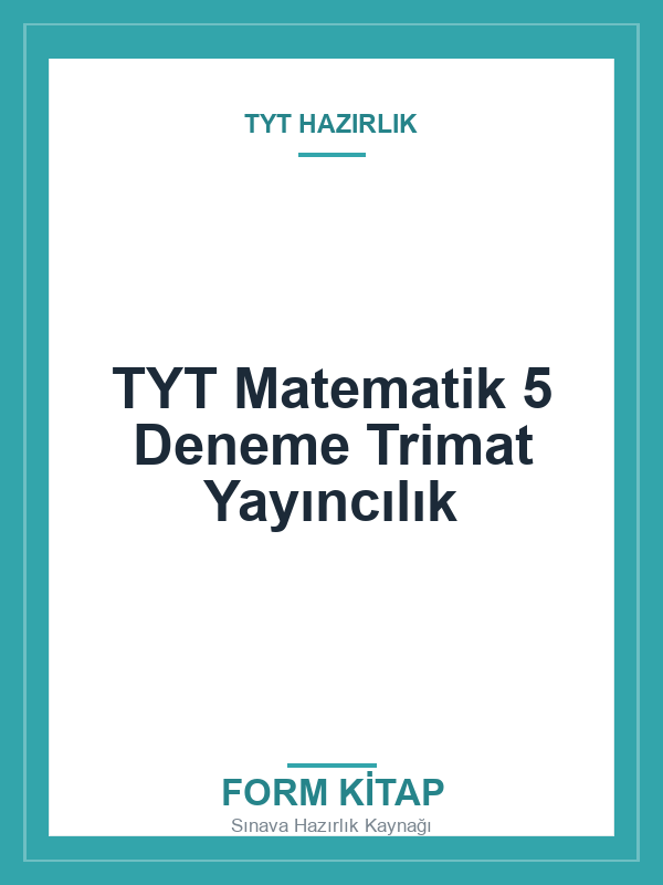 TYT-Matematik-5-Deneme-Trimat-Yayincilik TYT Matematik 5 Deneme Trimat Yayıncılık - Görsel 1