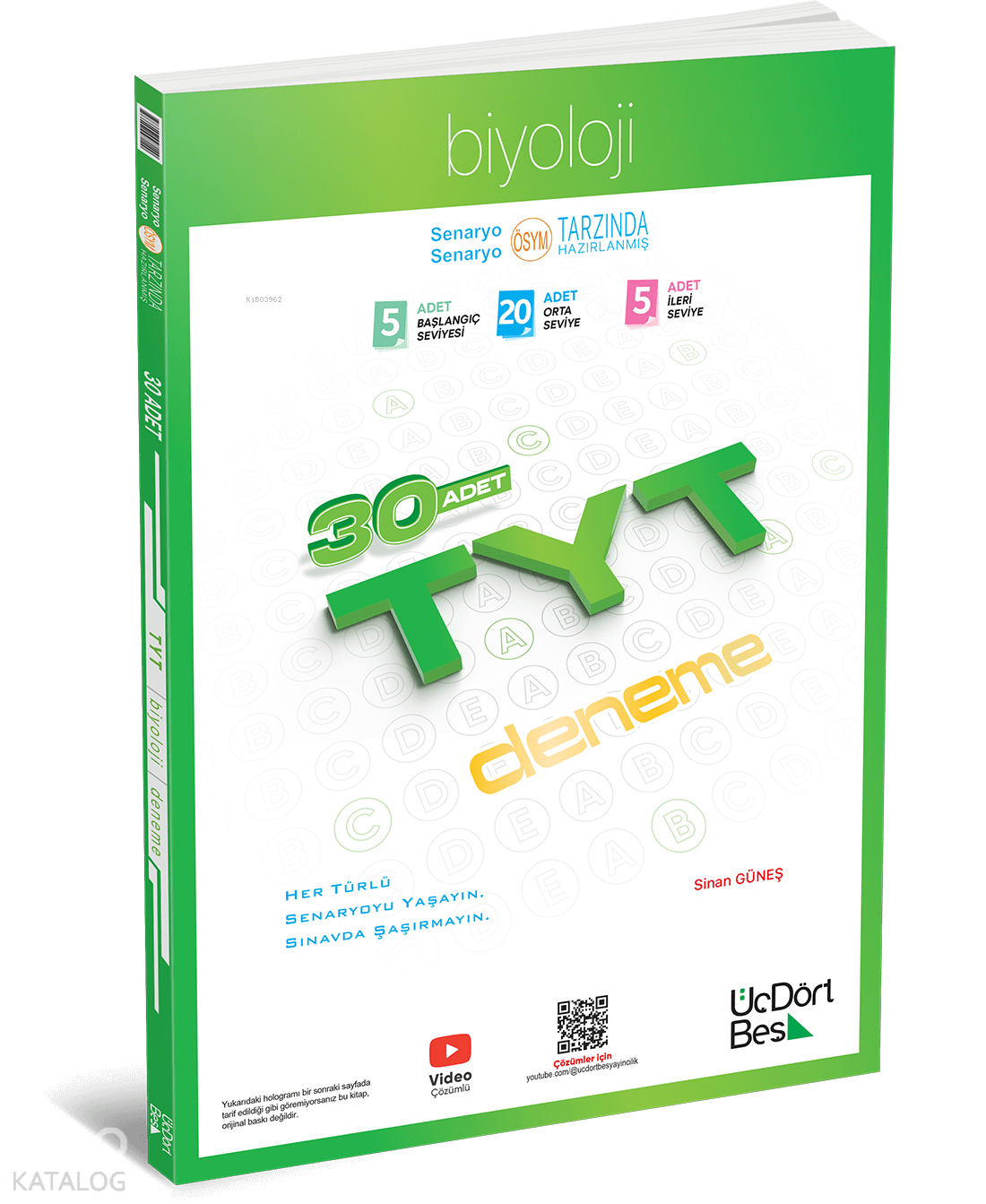 9786057097149 ÜÇ DÖRT BEŞ YAYINLARI 30 LU TYT BİYOLOJİ DENEME - Görsel 1