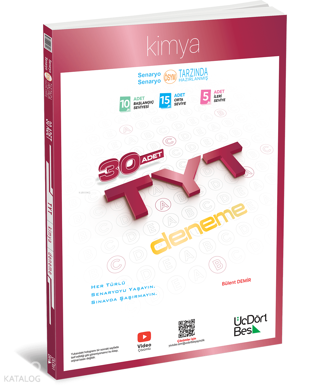 9786057097156 ÜÇ DÖRT BEŞ YAYINLARI 30 LU TYT KİMYA DENEME - Görsel 1
