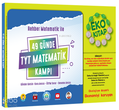 9786257547901 TONGUÇ 49 GÜNDE TYT MATEMATİK-EKO KİTAP - Görsel 1