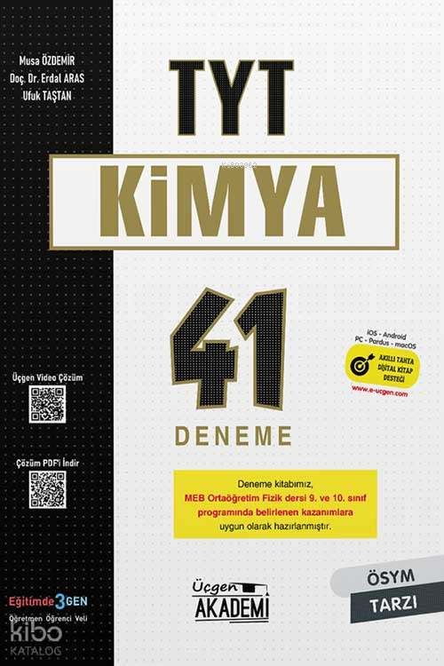 9786258251173 Üçgen Yayıncılık TYT Kimya 41 Deneme - Görsel 1