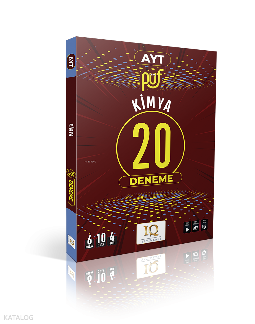 9786259582849-1 IQ Yayınları AYT PÜF Kimya 20 Branş Deneme - Görsel 1