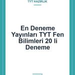 En Deneme Yayınları TYT Fen Bilimleri 20 li Deneme